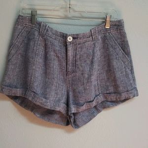 Free People Blue Linen Shorts
